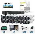 HDXHRB700XW/16 Sistema HDX con 16 HRB600XW, EV1016HDX, Cable Cat5e LPRO, Fuente de poder,Disco Duro SYSCOM